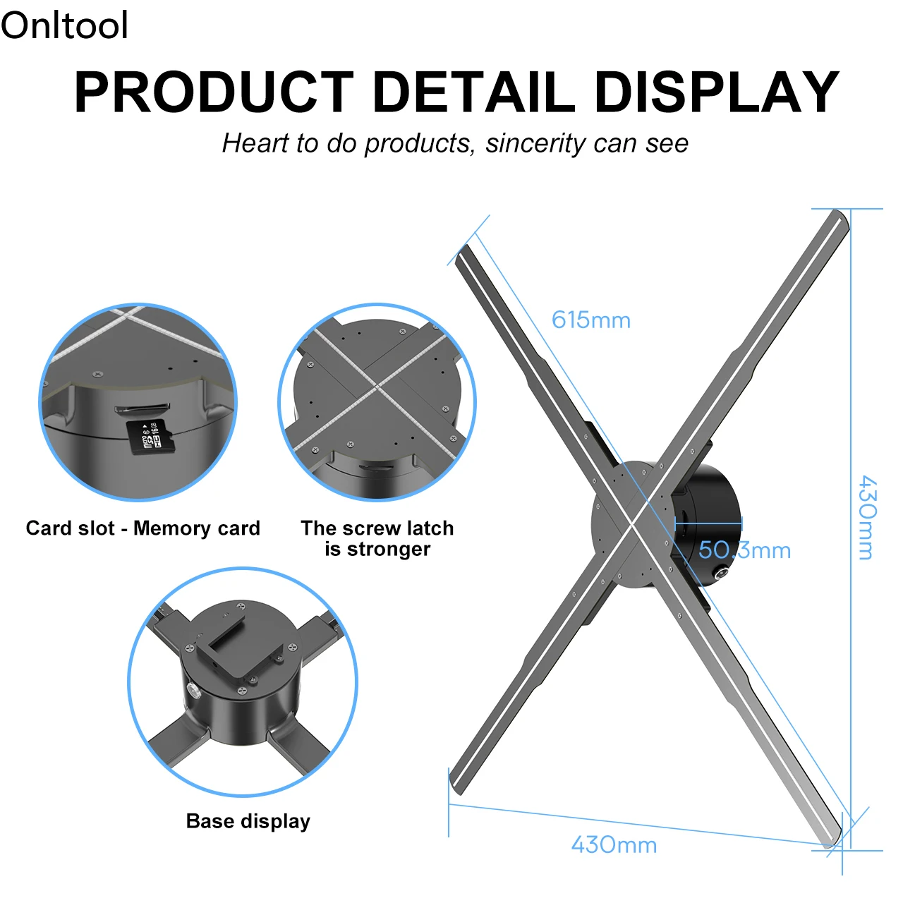 Imagem -06 - Holográfica Luz Publicidade Fan Controle Wifi Sinal Led 3-dimensional 3d 50 cm 56 cm 60 cm 62 cm 65 cm 70cm Venda Quente