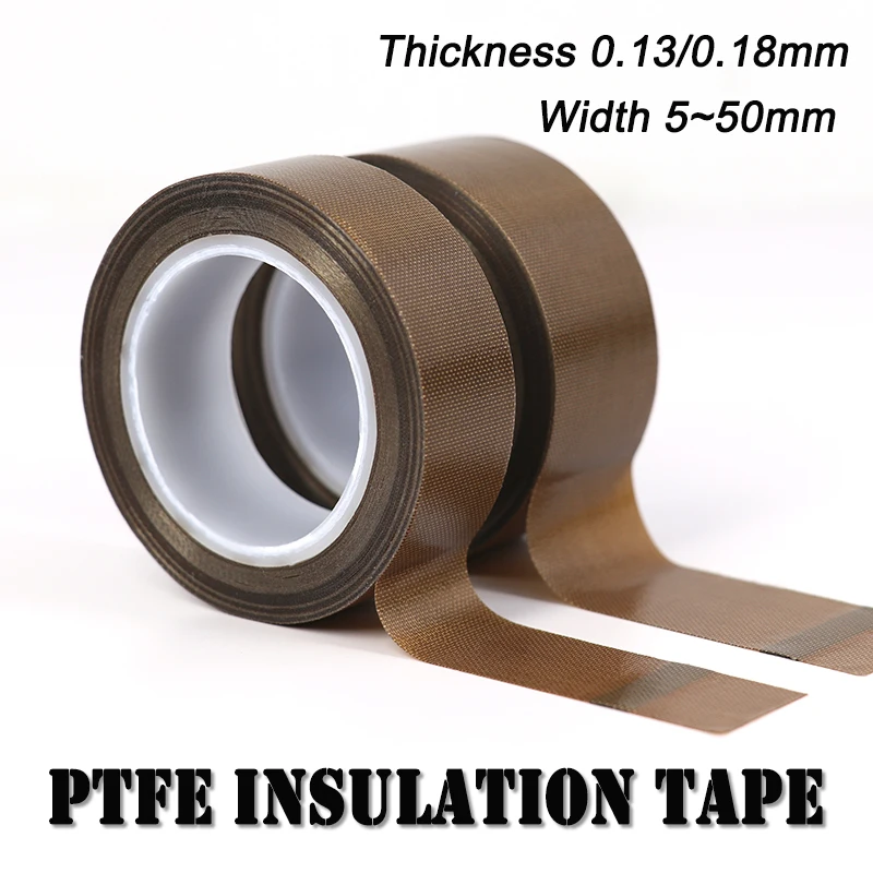 1roll 10M Thickness 0.13mm/0.18mm PTFE Tape Width 5mm-100mm High Temperature Resistance Heat Insulation Sealing Tapes