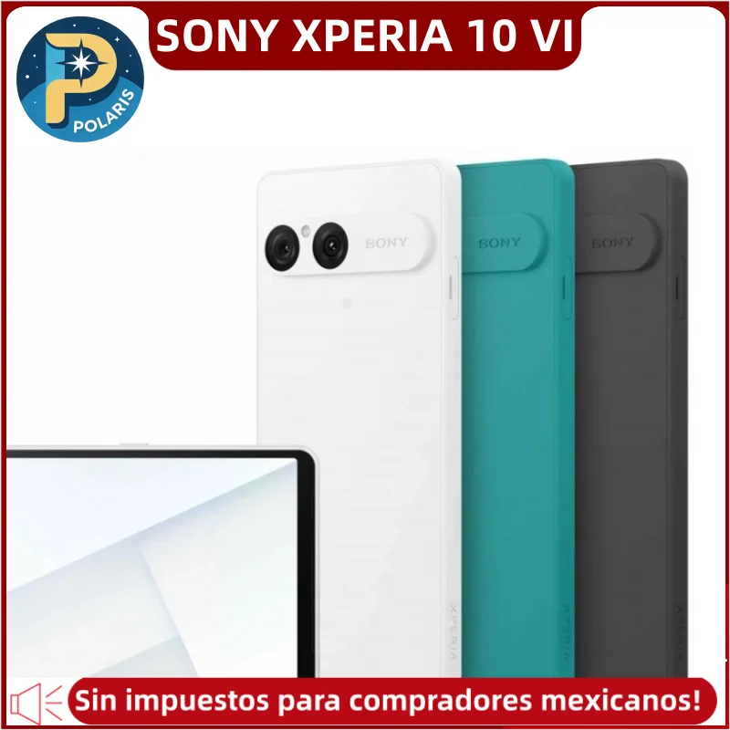 Sony Xperia 10 VI 128GB ROM XQ-ES54 SIM única / XQ-ES72 Teléfono móvil 5G desbloqueado con doble SIM para todos los operadores de telecomunicaciones Sin impuestos para compradores mexicanos