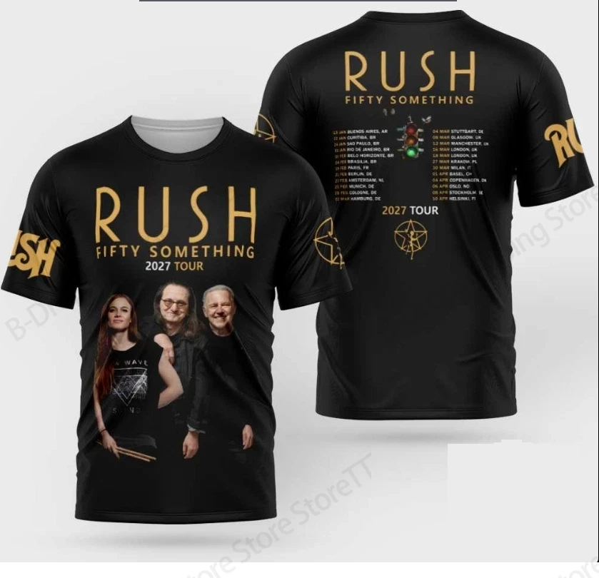 Rush Tour 2027 3D Printed T-shirt Men Women Fashion Short Sleeve Tops Tees Hip Hop T Shirts Mens Clothing High Quality Apparels