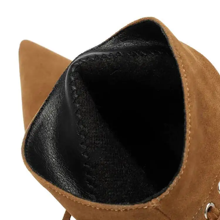 2026 أشار تو الجلد المدبوغ شرابة الكاحل أحذية منخفضة الكعب الجوارب القصيرة حذاء كاجوال #5