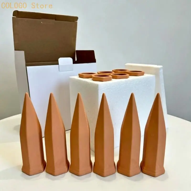 6 Pack Ceramic Plant Watering Stakes Automatic Moisture Spikes Slow Release Irrigation System D0LD