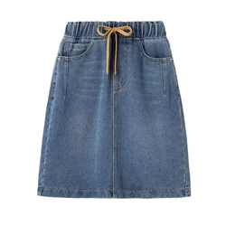 Summer New Women's Skirts Denim Short Skirt Fashion Elastic Waist Skirt