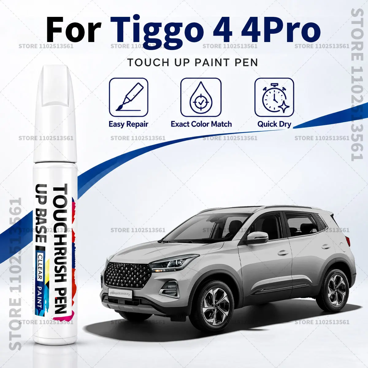 For Chery Tiggo 4 4Pro Car Paint Touch Up Pen Scratch Repair Remover Auto Body Repair Marker Waterproof Car Paint Repair Tool