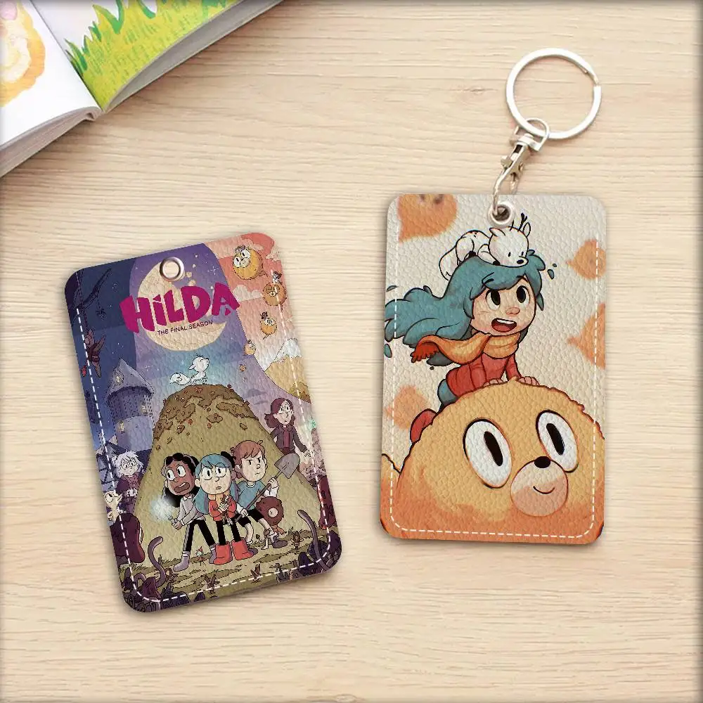 Anime H-hilda Rectangle Keychain Card Holder, Badge Credit Card Holder, Student ID Card Holder, Bus Cards Cover