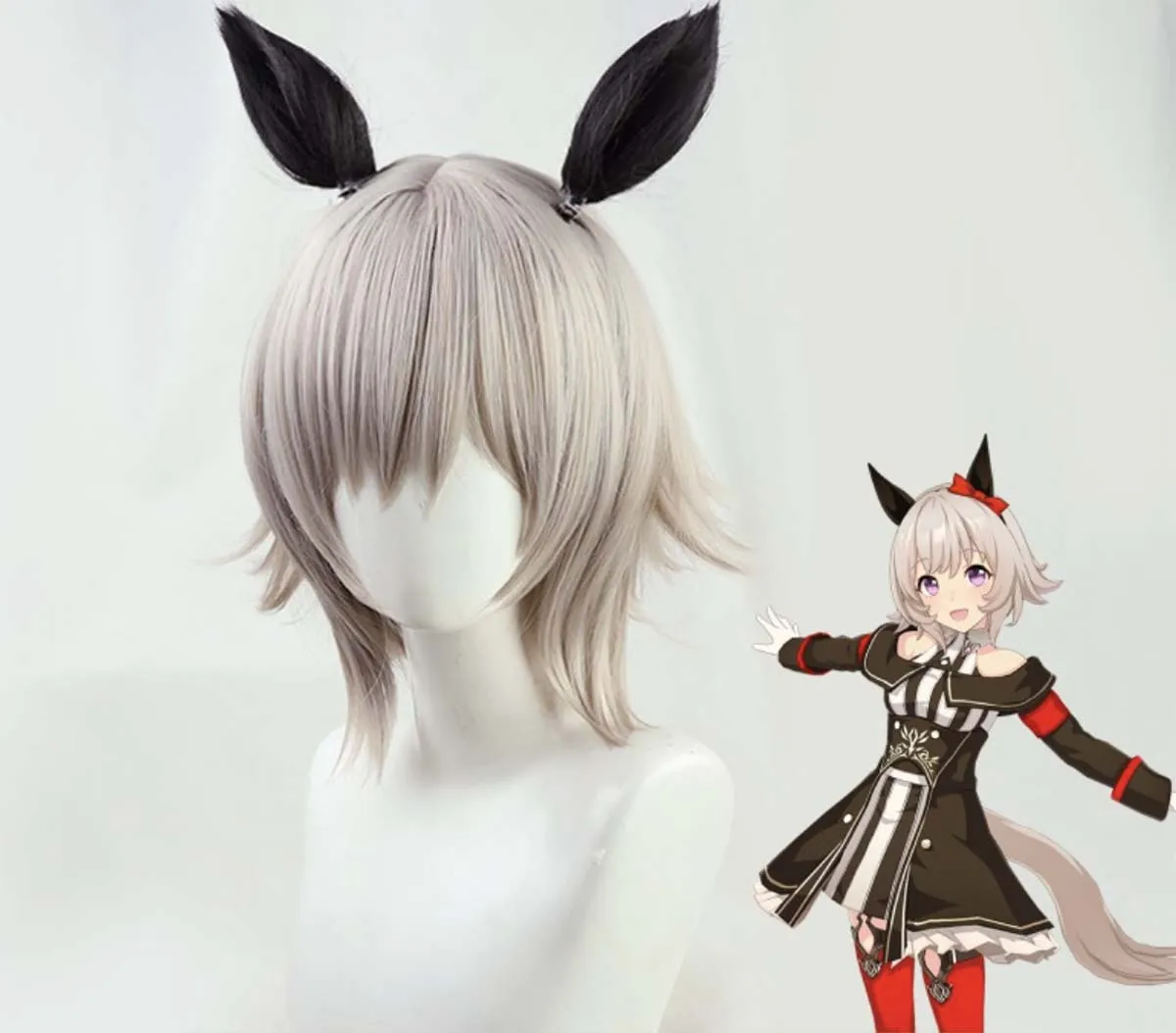 

Halloween Carnival Roleplay Party Game Pretty Derby Curren Wig With Ears