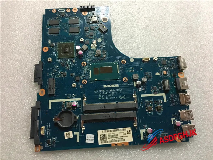 Original ZIWB2 / ZIWB3 / ZIWE1 LA-B091P For Lenovo B50-70 Laptop Motherboard SR1ED free shipping