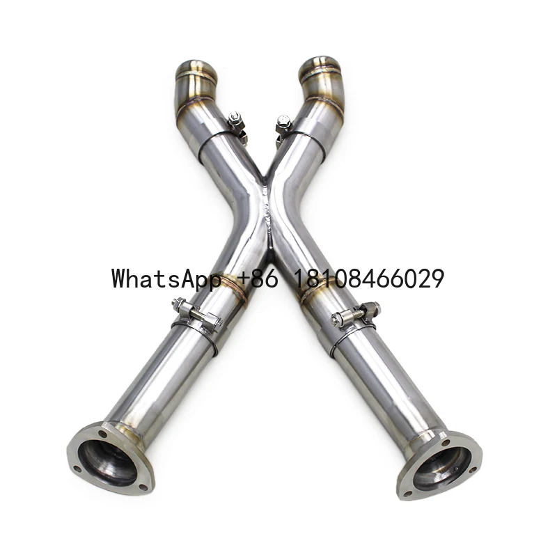 Custom Exhaust Front Tube X Pipe for Aston Martin DB9 Vantage Zagato Rapide 6.0 V12 Racing SS304 Pipe Muffler Exhaust System