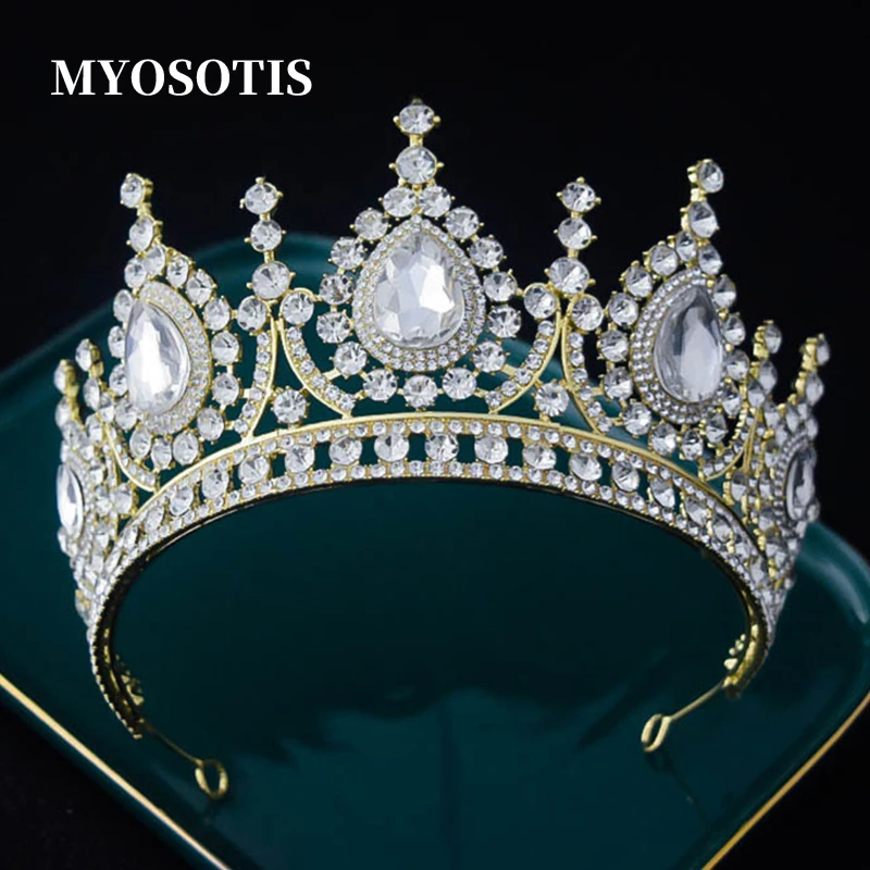 

Princess Queen Wedding Tiaras Crowns Luxury Rhinestone Crystal Women Pageant Prom Crown Headpiece Bridal Hair Accessories