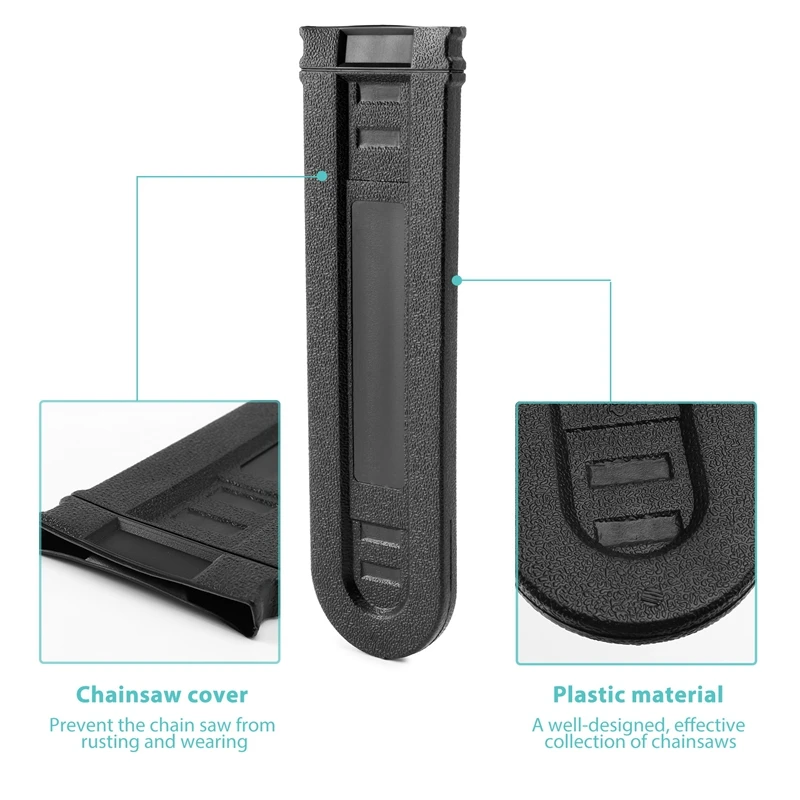 8 Inch - 12 Inch Chainsaw Bar Cover Scabbard Guard Universal Guide Plate for Stihl Chainsaw Bar Protective Cover Black