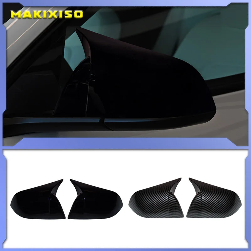 Carbon Fiber Rear View Rearview Mirror Cover Cap Tesla Model 3 2017-2021 Car Accessories 2pcs/Set