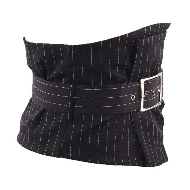 Women Extra Wide Corset Slim Waist Belt Retro Plaid Striped Wrap Around Waistband Women Dress Waist Belt Cummerbunds