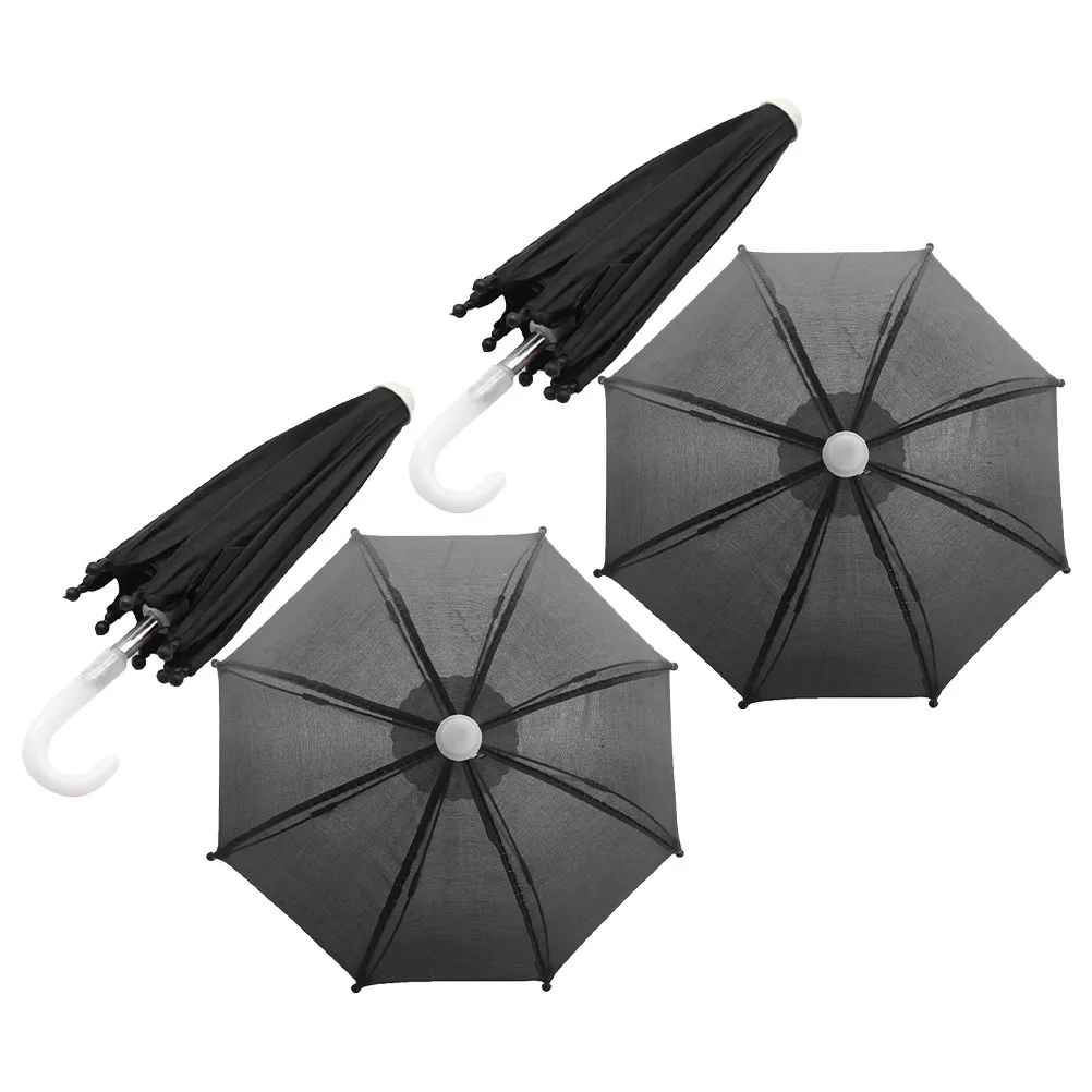 

4Pcs Mini Umbrella Decor Vintage Style Tiny House Accessory Lifelike Proportion Dollhouse Decoration Micro Scene Rain Umbrella