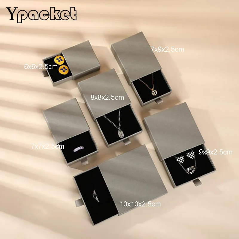 

30Pcs Gray Square Jewelry Organizer Box Engagement Ring For Earrings Necklace Bracelet Display Party Gift Drawer Carrying Cases