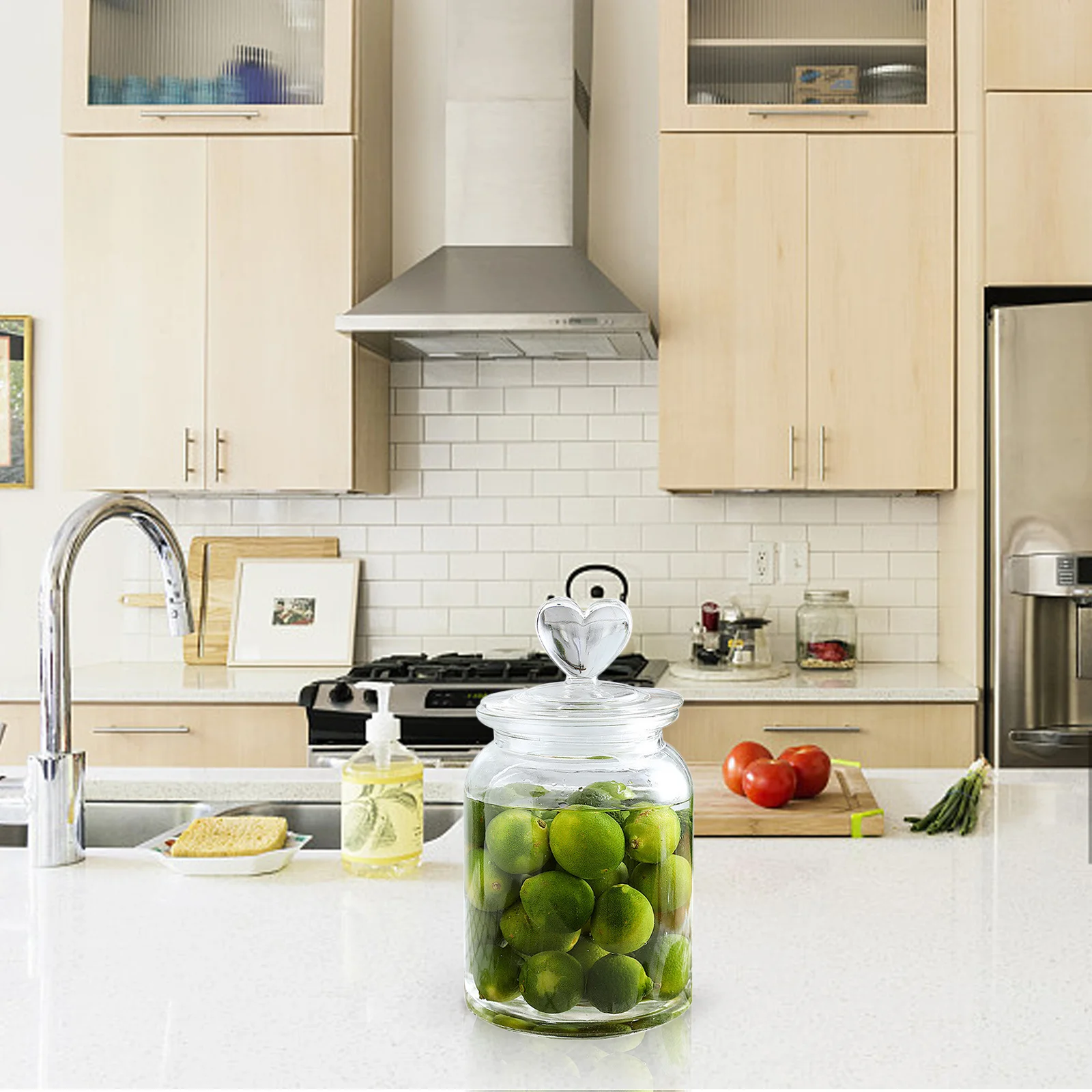 Tarro de almacenamiento de vidrio con tapa hermética para nueces, cacahuetes, legumbres, granos, frutas secas, mesa para el hogar, tarro de dulces, caja de frutas secas