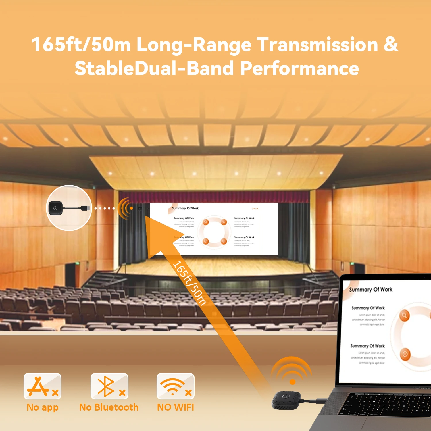 1080P 50m موسع لاسلكي فيديو الارسال والاستقبال عرض محول لماك بوك الكمبيوتر المحمول إلى التلفزيون العارض