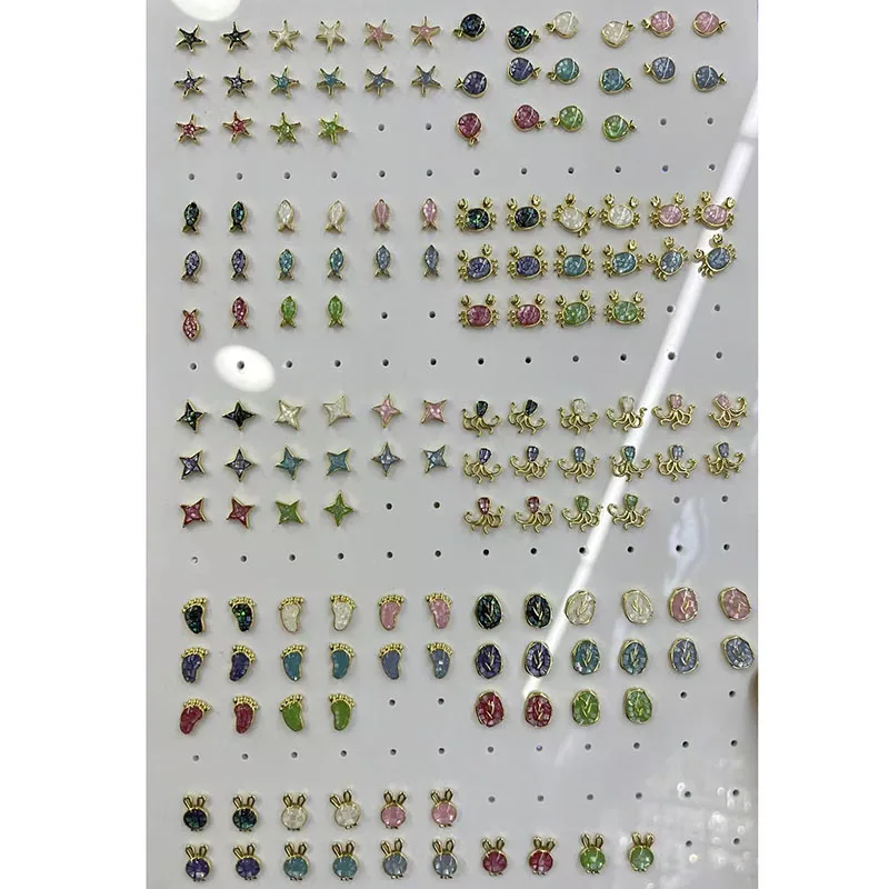 

5Pairs/lot New Design Marine Life Series Colorful Natural MOP Shell Stud Earrings for Women Summer Fashion Jewelry Wholesale