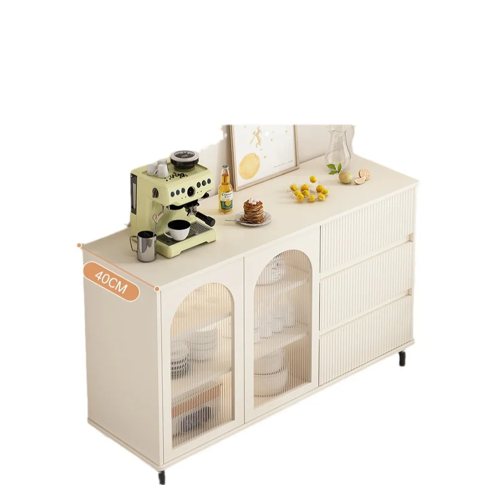 

Storage Locker Living Room Wall Integrated Meal Side Cream French Household Solid Wood Side Cabinet