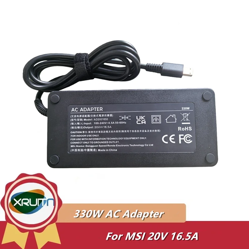 

Новый адаптер переменного тока 330 Вт, 20 В, 16,5 А, зарядное устройство для ноутбука MSI Vector 16 HX A14VHG 17HX Raider GE68 GE78 HX ADP-330GB D