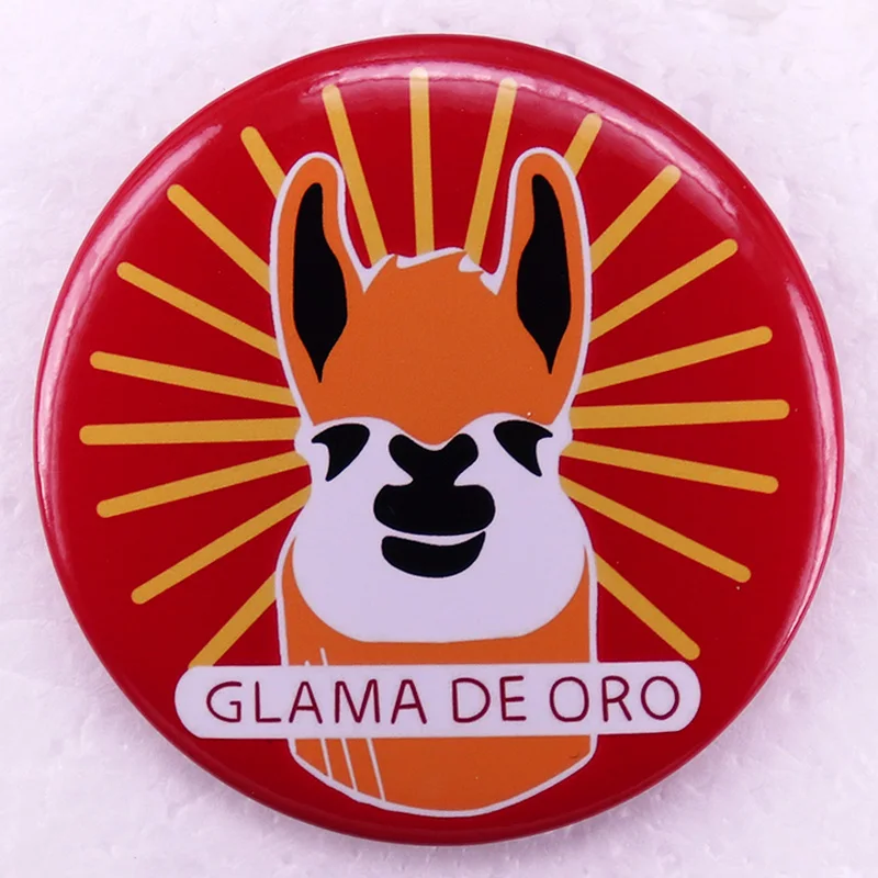 Game Ghost Recon Llama Pinback Button Pin Glama De Oro Tinplate Badge Friends Gift Jewelry 58MM