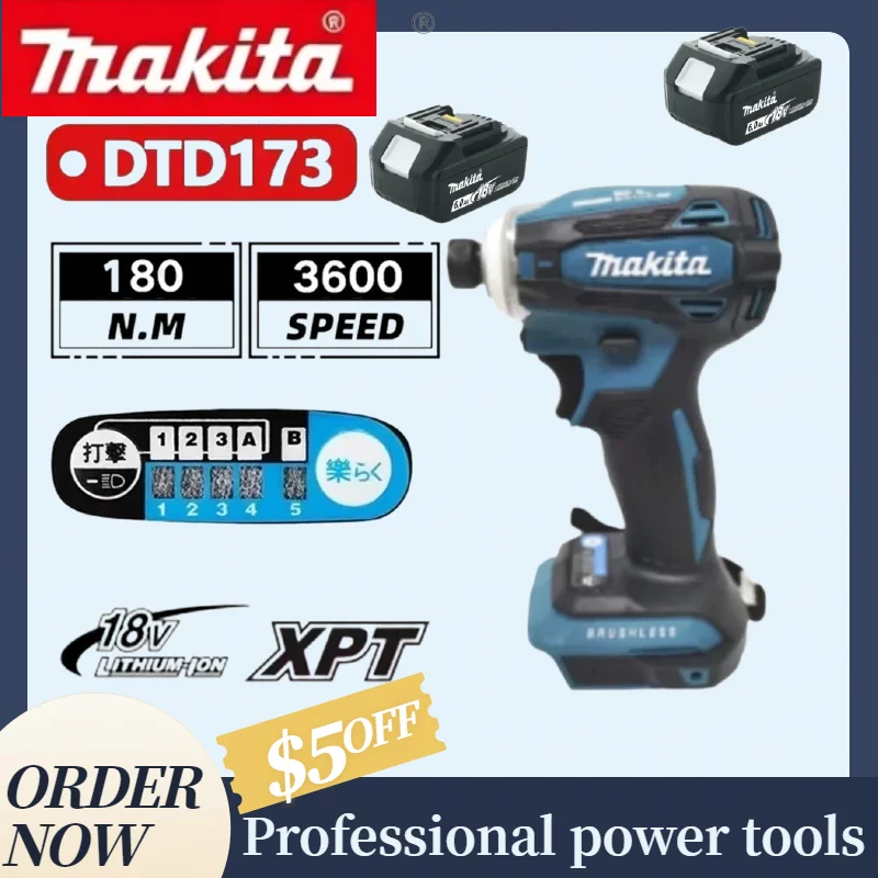 avvitatore-a-impulsi-senza-spazzole-makita-dtd173-180nm-modalita-t-regolabile-trapano-ricaricabile-compatibile-con-batteria-makita-18v