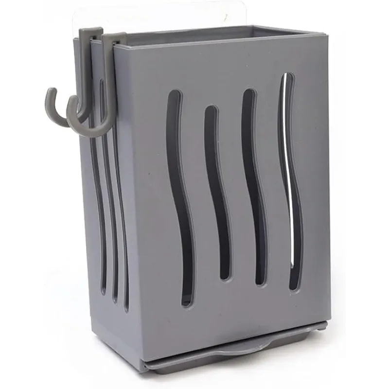 Wall Mounted Kitchen Utensil Drying Racks with Drain Tray and Hooks Grey