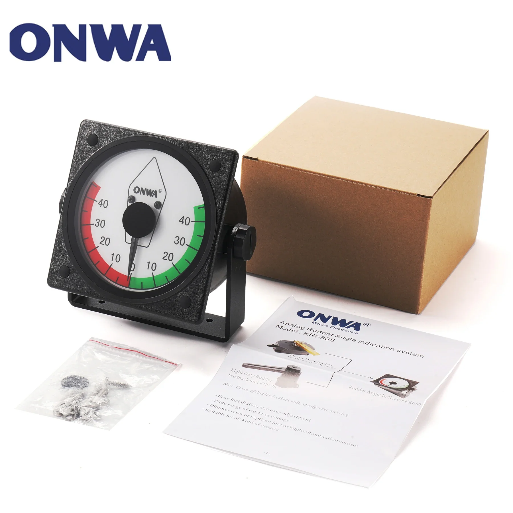 ONWA KRI-80 Rudder Angle Indicator System With Heavy Duty Rudder Feedback Unit KRF-35
