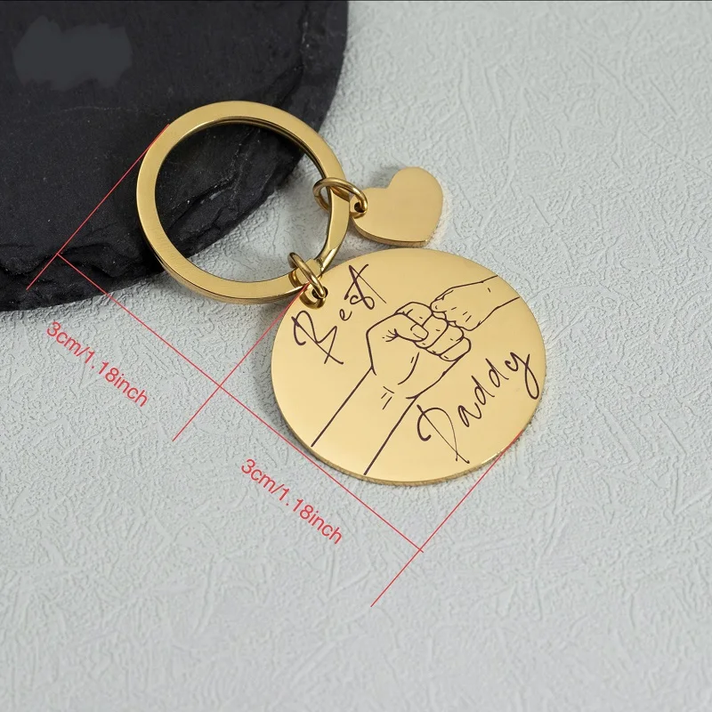 

The New Popular Father's Day Gift Comes From The Best Dad Stainless Steel Keychain Jewelry Accessories for Kids