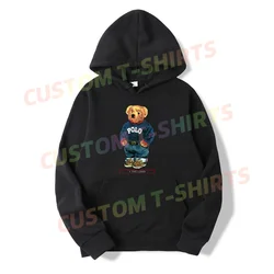 2024 Oversized Essential Men Ralphs Bear Hoodies Women Thermal Sportswear Lauren Long Sleeves Unisex S-3XL