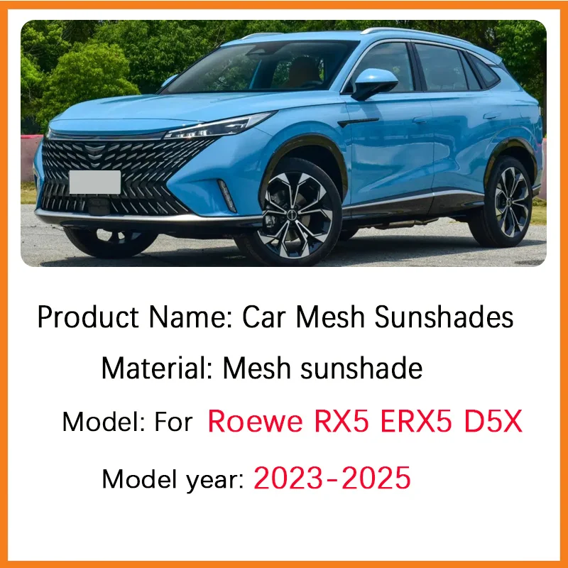 Mesh Sun Shade For Roewe RX5 ERX5 D5X 2023 2024 2025 Anti-direct Side Windows Sunshade UV Protection Visor Privacy Curtain Cover