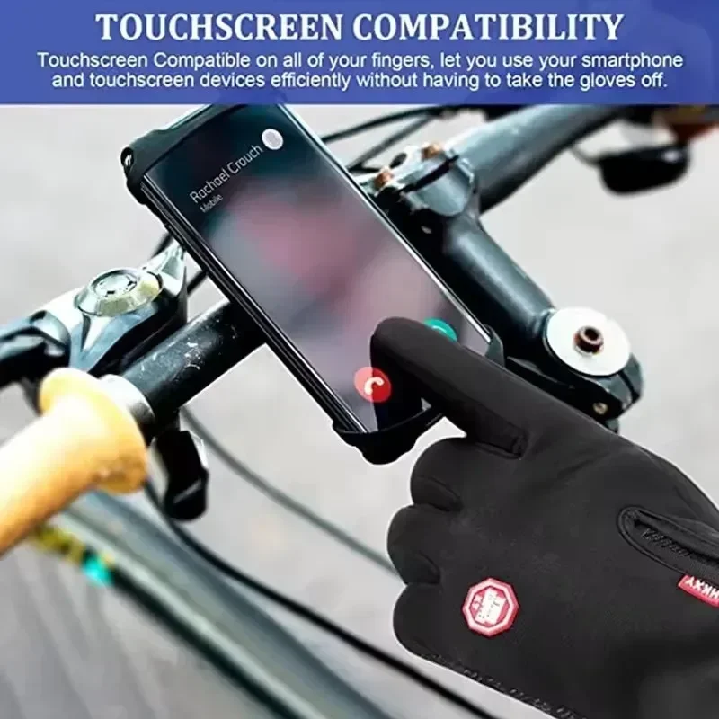 Winterhandschuhe für Herren, wasserdicht, winddicht, Kältehandschuhe, Snowboard, Motorradfahren, Fahren, warm, Touchscreen-Handschuhe mit Reißverschluss