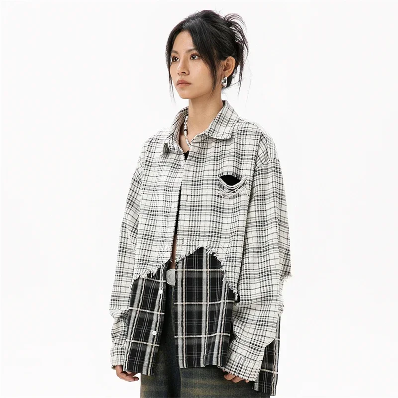 Women Plaid Shirts and Blouses Korean Style Women\'s Luxury Clothing Sales Trend 2024 Stylish Women\'s Blouse for Lady Clothes