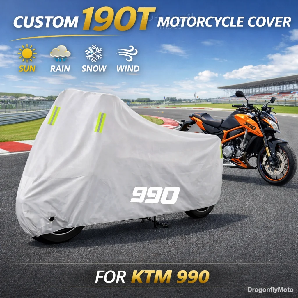 

For KTM 990 Super Duke 990 Supermoto R Motorcycle Cover Silver Waterproof UV Rain Dust Sun Outdoor Indoor Protector