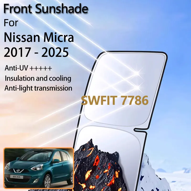 

Передний солнцезащитный козырек для Nissan Micra K14, аксессуар 2021 2020 2017-20220, теплоизоляция на лобовом стекле, защита от солнца, УФ-защита
