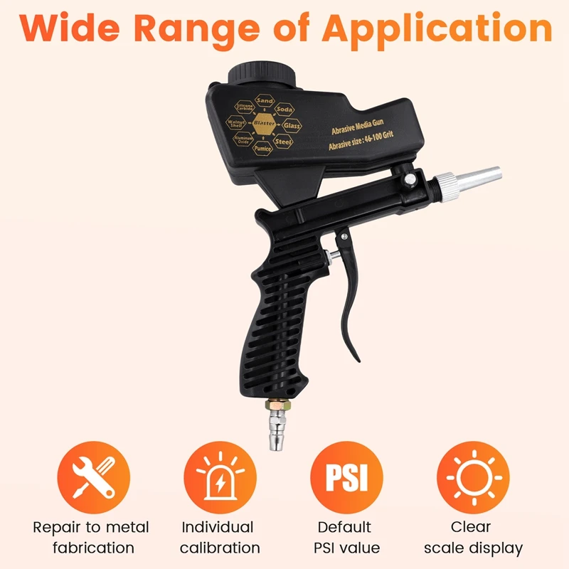 Sandblasting Tool Portable Adjustable 90Psi Handheld Pneumatic Blasting Tool Set Small Sand Blasting Machine