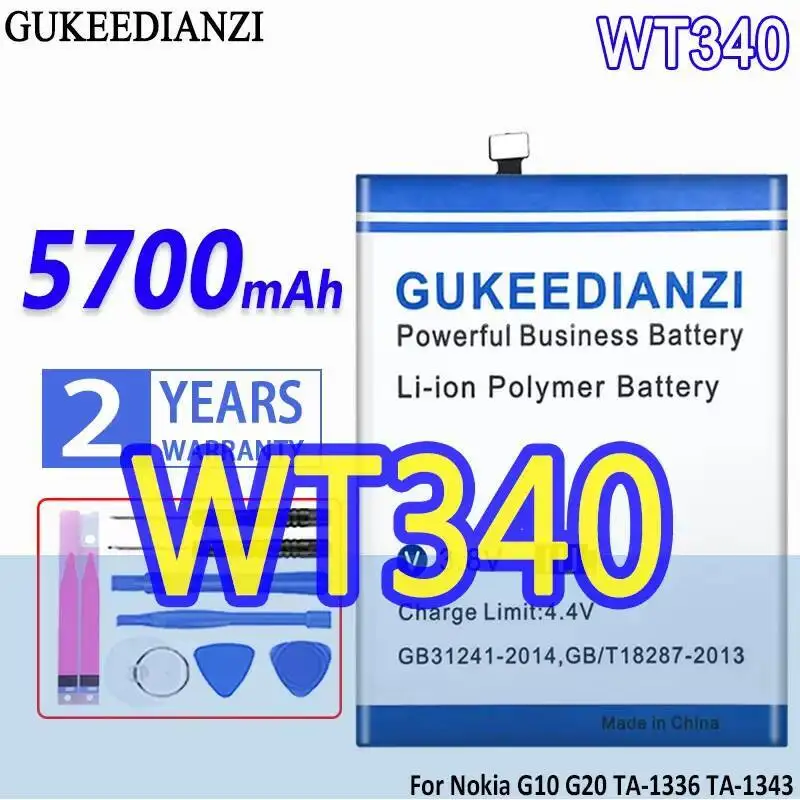 

WT340 Mobile Phone Battery For Nokia G10 G20 TA-1336 TA-1343 TA-1347 TA-1372 TA-1365 Reliable Power Supply 5700Mah
