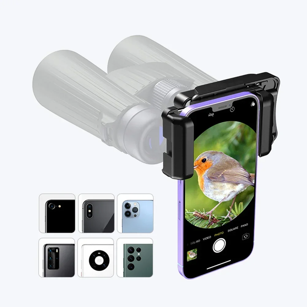 

360 Degree Adapter Smartphone Binocular Adapter Easy To Install Lightweight Design Metal Parts Non-Slip Thread PA Frame