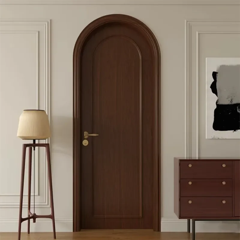French Style round Arched Solid Wood Composite Interior Door Custom Painted Bedroom Door Complete Set Direct from Manufacturer