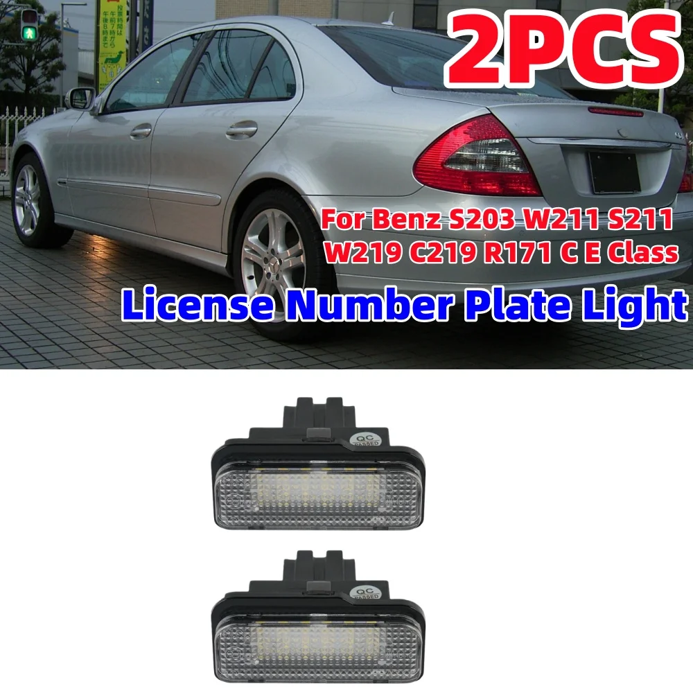 

2Pcs License Number Plate Led Light Car Exterior Signal Lamp Accessories For Benz S203 W211 S211 W219 C219 R171 C E Class