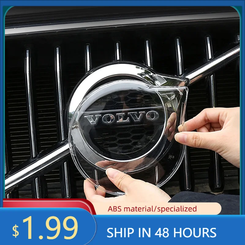 

2026 Hot For Volvo Car Front Emblem Protection Cover Dustproof ABS Frame Sticker Auto Exterior Accessories For Volvo XC90 XC60