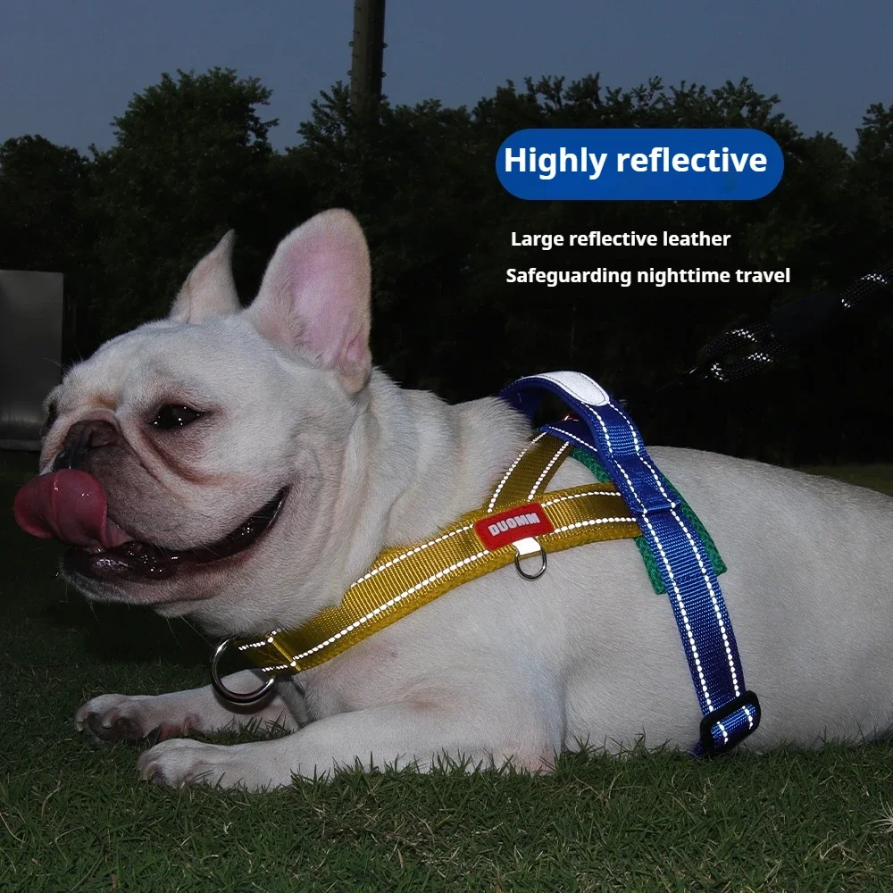 Dog Chest HarnessThree Color Collision No Collar Saddle Style Dog Harness Wrap-around Craft Webbing Wider  Pet Supplies