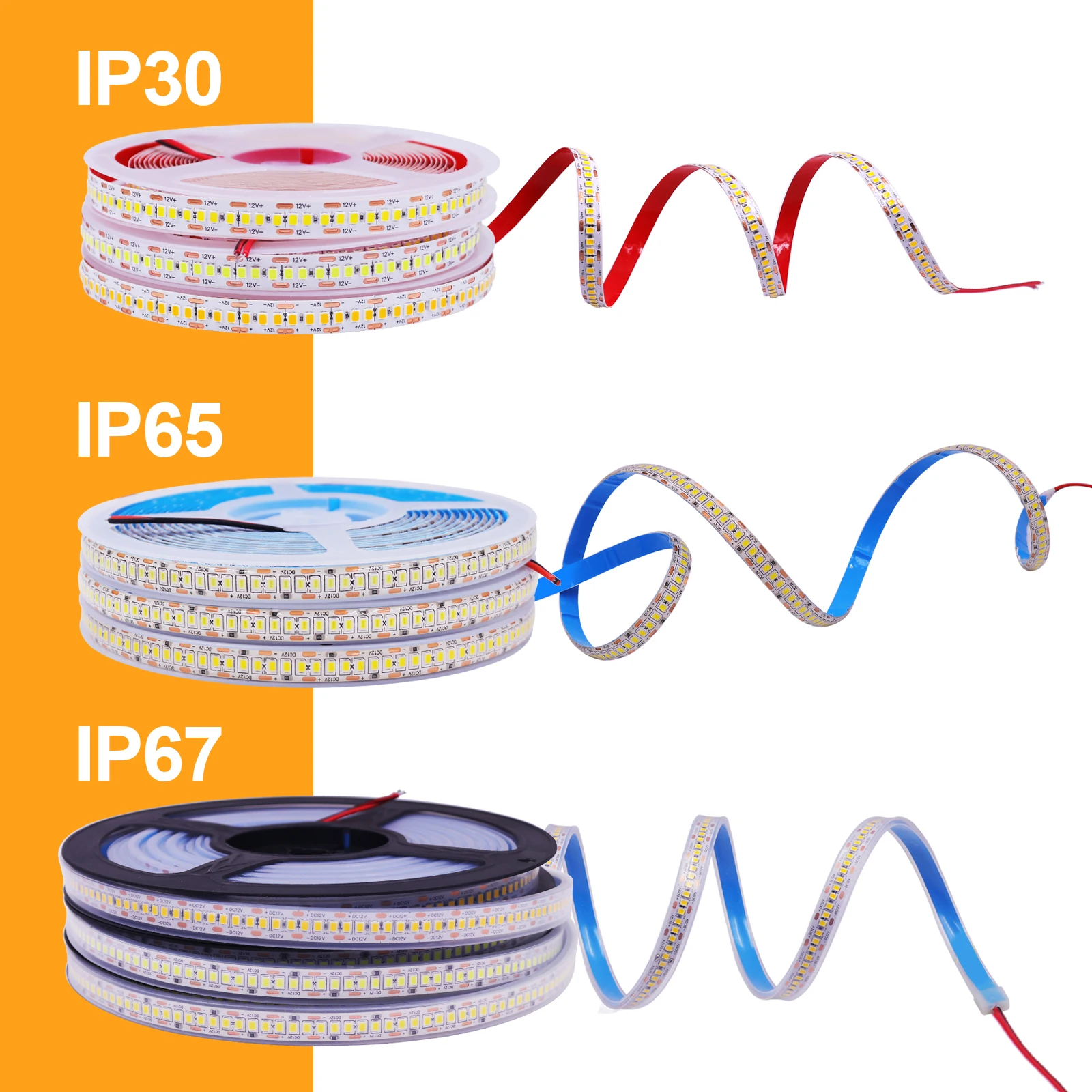 

5M LED Strip 2835SMD 12V 24V Flexible Tape Light Ribbon for Room Decor White Warm White Natural White 240leds/m IP30/IP65/IP67