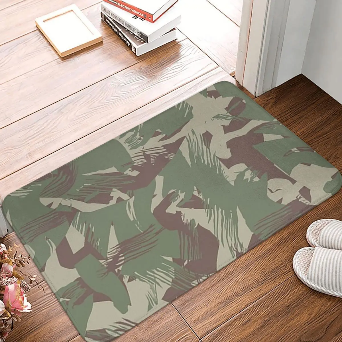 Rhodesian Brush Stroke Camouflage Doormat Kitchen Entrance Home Floor Mat Non-slip Carpet Rug for Bathroom Footpad Mats
