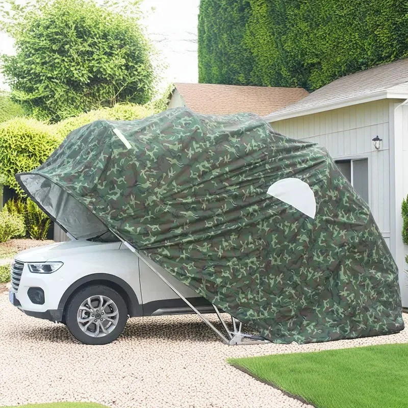 Modern Portable Foldable Carport Canopy Tent Galvanized Iron Frame Fully Automatic Mobile Folding Garage Car Parking Shed