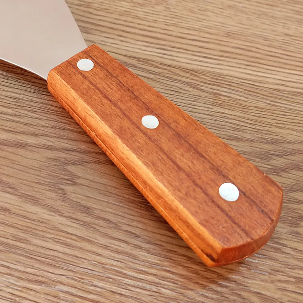 

2Pcs Professional Kitchen Scrapers Carbon Steel Blade Wooden Handle for Pancake Pizza Steak Cake Teppanyaki Home Commercial Use