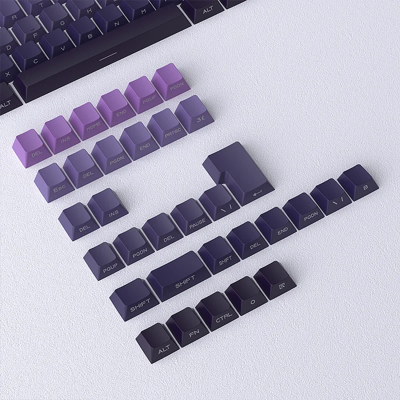 Purple Qi Donglai keycap side engraving luminous injection molding small complete set of PBT original 140 keys