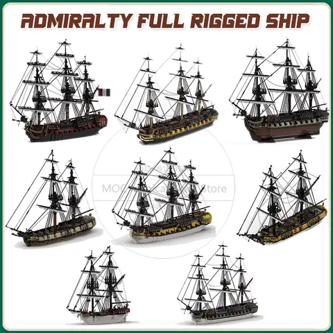 Moc Building Blocks Frigate Technology Brick Set Warship Model  Admiralty Full Rigged Ship Collection Display Toys Xmas Gifts