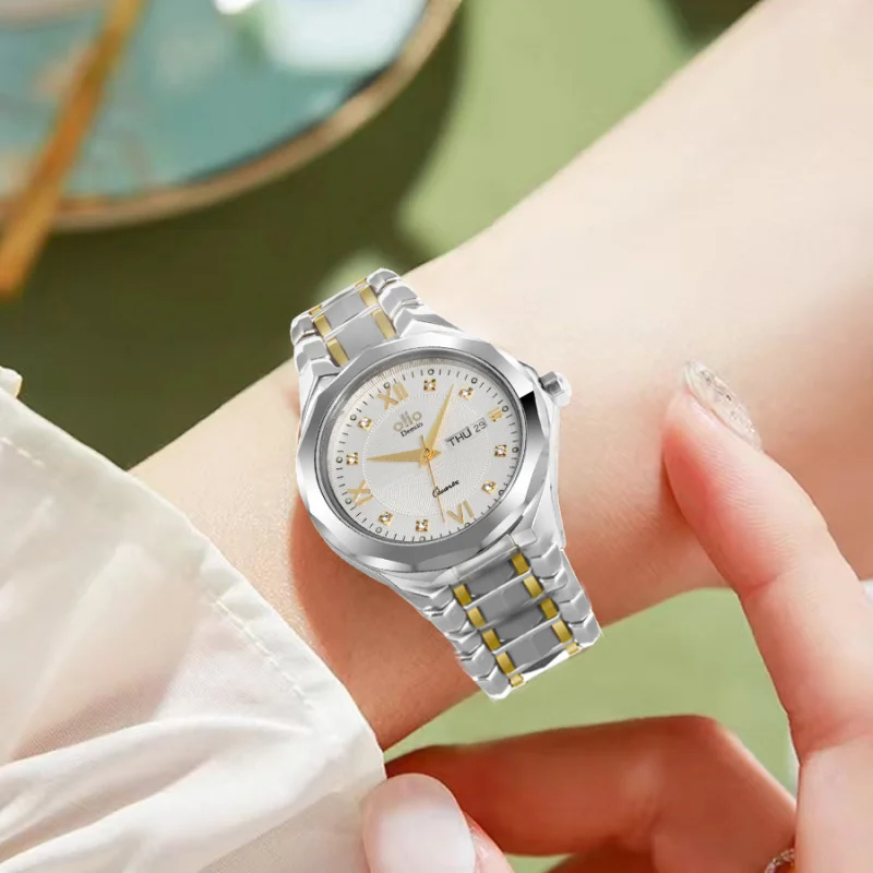 Deasio top brand quartz watches for women luxury elegant display date calendar stainless steel waterproof hand clock wristwatch