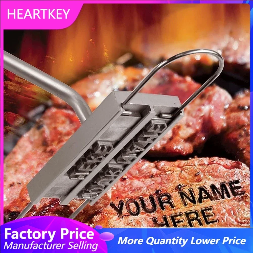 

Bbq Branding Iron Diy Barbecue Letter Printed Steak Meat Tool Accessories Changeable Personalized Grilling With Wooden Hand