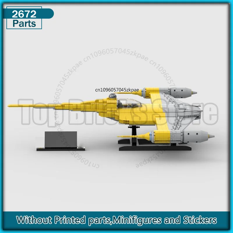 MOC Blok Bangunan N1 Starfighter UCS Pesawat Ruang Angkasa Transportasi DIY Perakitan Orisinalitas Perakitan Batu Bata Mainan Hadiah Natal